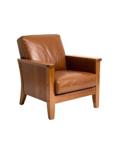 Aaru 27 '' Wide Top Grain Leather Armchair (synthetic illustration; no displayed measurements)