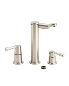 Silver Sage Widespread Bathroom Faucet With Brass Pop-Up Drain