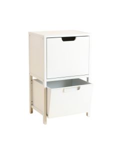 Alder Bluff Freestanding Pull-Out Hamper Cabinet - White