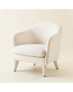 Fern Bend Upholstered Armchair - White (synthetic illustration; no displayed measurements)