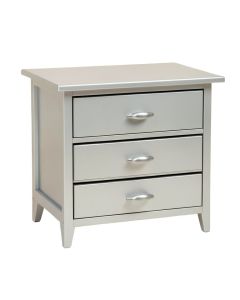 Wymore 3 - Drawer Solid Wood Nightstand In Silver