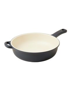 Ayesha Curry Home Collection 12 '' Porcelain Enamel Nonstick Covered Deep Skillet With Helper Handle