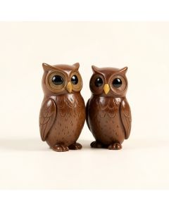 2 Piece Palmea Stoneware Owl Figurine Set (synthetic illustration; no displayed measurements)