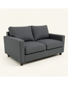 Samba Charcoal Grey Upholstered Recessed Arm Loveseat (synthetic illustration; no displayed measurements)