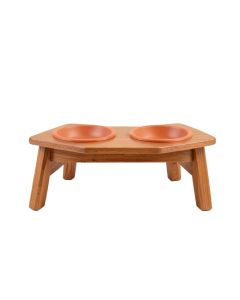 Shore Bend Pet Feeding Stand With Two Plain Empty Bowls - Terracotta