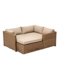 River Brook 126 '' Wide Reversible Patio Sectional With Cushions (synthetic illustration; no displayed measurements)