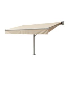 Motorized Retraction Patio Side Awning In Beige