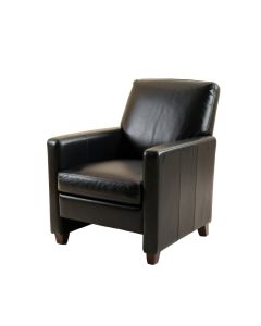 Wedigo Leather Upholstered Arm Chair In Black (synthetic illustration; no displayed measurements)