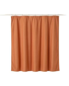 Harbor Bluff Shower Curtain Hanging Flat From A Plain Rod - Terracotta (synthetic illustration; no displayed measurements)