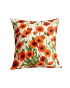 Poppies Outdoor Square Pillow Cover & Insert
