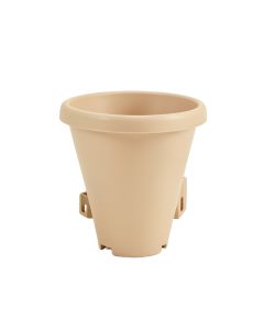 Willow Brook Empty Railing Planter With Integral Brackets - Beige (synthetic illustration; no displayed measurements)
