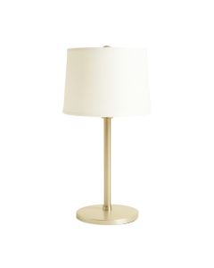 Oak Bridge Table Lamp With A Plain Fabric Shade - Ivory