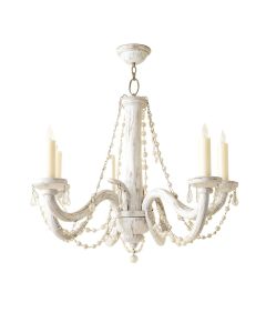 5 - Light Candle Style Classic / Traditional Chandelier With Beaded Accents (synthetic illustration; no displayed measurements)