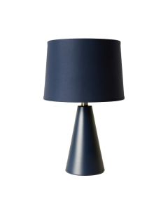 Maple Bend Table Lamp With A Plain Fabric Shade - Navy (synthetic illustration; no displayed measurements)