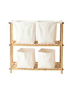 Juniper Crossing Laundry Sorting Station With Plain Removable Bags - White