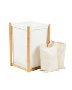 Stone Crossing Laundry Sorting Station With Plain Removable Bags - White
