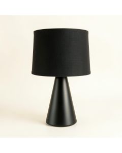 Pine Bridge Table Lamp With A Plain Fabric Shade - Black (synthetic illustration; no displayed measurements)