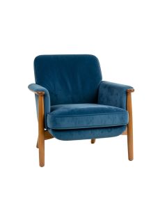 Dune Bend Upholstered Armchair - Blue