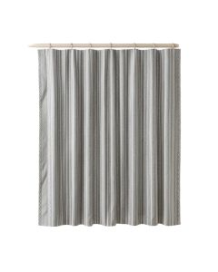 River Dale Shower Curtain Hanging Flat From A Plain Rod - Gray