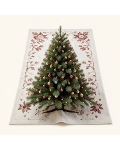 Ockton Scroll Christmas Tree Plum/White Area Rug (synthetic illustration; no displayed measurements)