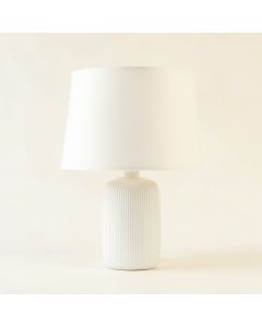 Harbor Canyon Table Lamp With A Plain Fabric Shade - White (synthetic illustration; no displayed measurements)