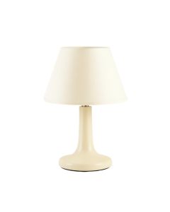 Summit Crest Table Lamp With A Plain Fabric Shade - Ivory