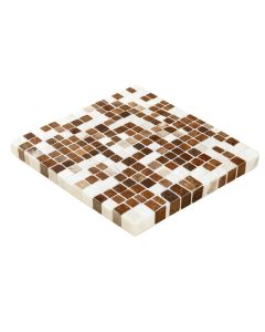 Damasco Copper 12 '' X 12 '' Glass And Metal Mosaic Tile