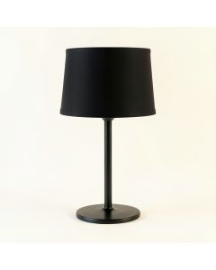 Alder Crest Table Lamp With A Plain Fabric Shade - Black (synthetic illustration; no displayed measurements)