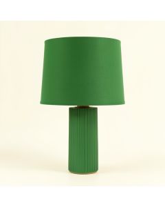 Alder Crossing Table Lamp With A Plain Fabric Shade - Green (synthetic illustration; no displayed measurements)