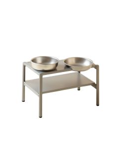 Harbor Edge Pet Feeding Stand With Two Plain Empty Bowls - Gray