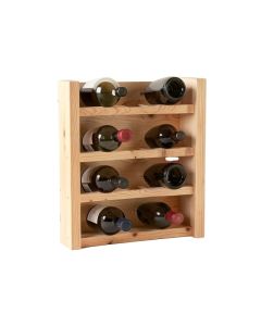 Bradfield 8 Bottle Wall Mounted Wine Bottle And Glass Rack In Natural