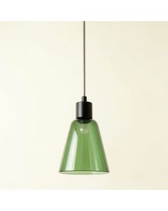 Pine Bluff Pendant Light Suspended From One Plain Cable - Green (synthetic illustration; no displayed measurements)
