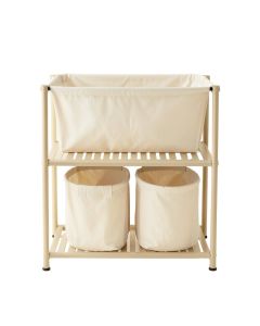 Willow Crest Laundry Sorting Station With Plain Removable Bags - Beige