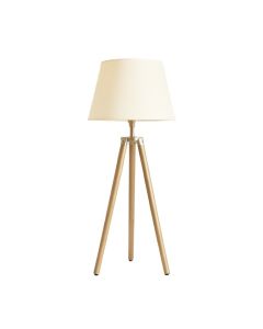 Reed Dale Floor Lamp With A Plain Fabric Shade - Ivory