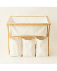 Spruce Dale Laundry Sorting Station With Plain Removable Bags - Ivory (synthetic illustration; no displayed measurements)