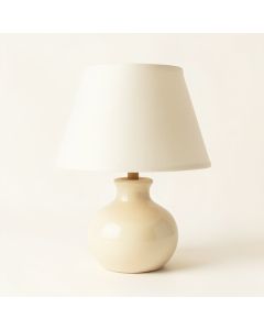 Slate Arc Table Lamp With A Plain Fabric Shade - Cream (synthetic illustration; no displayed measurements)