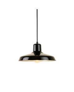 Lake Bend Pendant Light Suspended From One Plain Cable - Black (synthetic illustration; no displayed measurements)