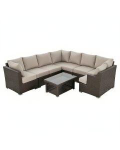 Ewy 7 Piece Sectional Seating Group With Cushions (synthetic illustration; no displayed measurements)