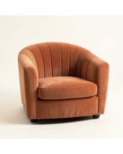 Stone Brook Upholstered Armchair - Terracotta (synthetic illustration; no displayed measurements)