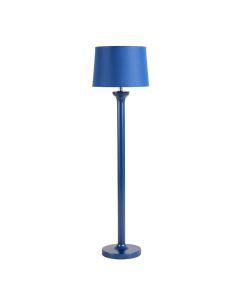 Elm Dale Floor Lamp With A Plain Fabric Shade - Blue
