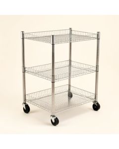 3-Tier Mesh Wire Basket Rolling Cart Kitchen Storage Cart With Wheels Shelving (synthetic illustration; no displayed measurements)