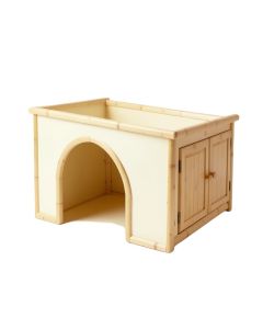 Olive Bend Empty Furniture-Style Litter Enclosure - Cream (synthetic illustration; no displayed measurements)