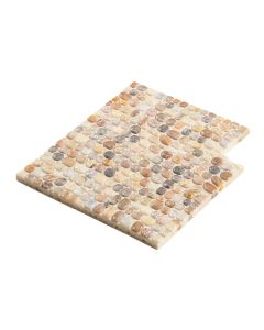 Noburu Baroque 1 '' X 1 '' Seashell Grid Mosaic Tile