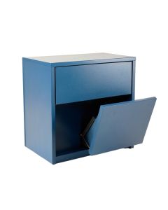 Elm Brook Freestanding Pull-Out Hamper Cabinet - Blue (synthetic illustration; no displayed measurements)