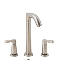 Two-Handle Waterfall Widespread Bathroom Faucet With Drain Assembly (synthetic illustration; no displayed measurements)