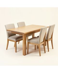 Njord Butterfly Leaf Rubberwood Solid Wood Dining Set (synthetic illustration; no displayed measurements)