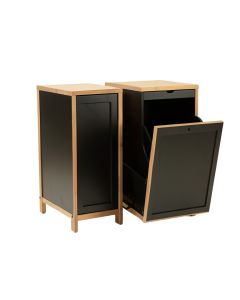 Linden Brook Freestanding Pull-Out Hamper Cabinet - Black (synthetic illustration; no displayed measurements)