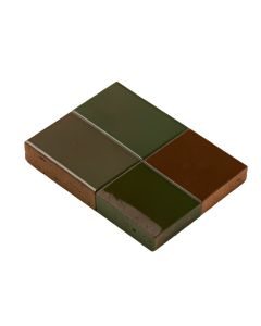 Brick 1 '' X 2 '' Metal Mosaic Tile In Glossy Brown/Green