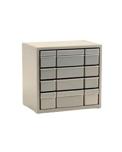 Field Crest Small-Parts Storage Drawer Cabinet - Gray (synthetic illustration; no displayed measurements)