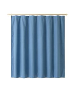 Pine Bend Shower Curtain Hanging Flat From A Plain Rod - Blue (synthetic illustration; no displayed measurements)